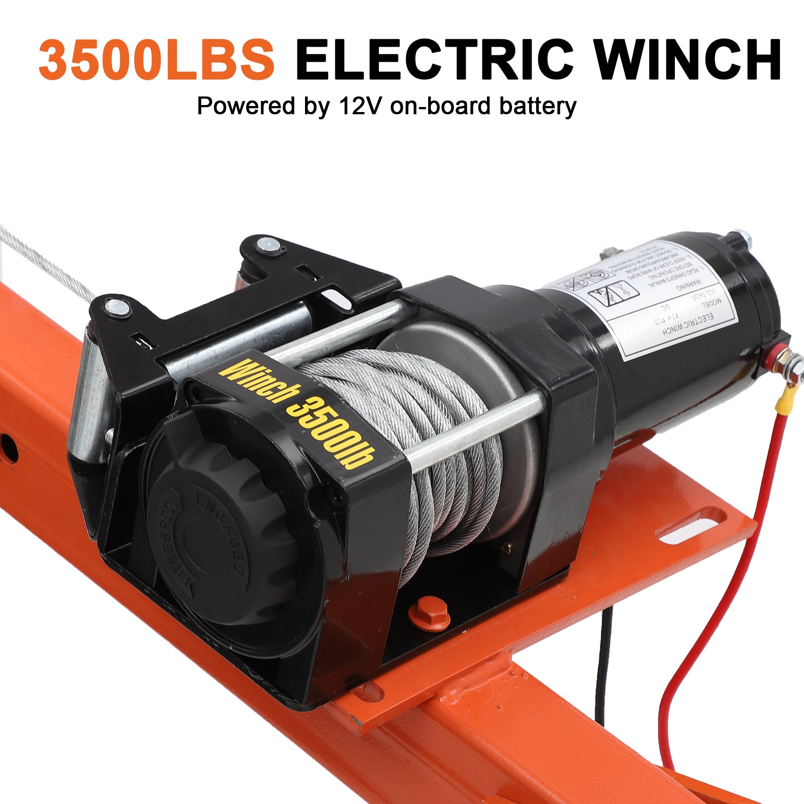 Garvee 1100 lb Electric Pickup Truck Crane with Electric Winch 3500 lb 12V, Folding Truck-Mounted Crane, Painted Steel Pickup Truck Jib Cranes Hoist 360° Swivel for Lifting Goods in Construction Factory