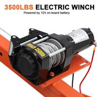 Garvee 1100 lb Electric Pickup Truck Crane with Electric Winch 3500 lb 12V, Folding Truck-Mounted Crane, Painted Steel Pickup Truck Jib Cranes Hoist 360° Swivel for Lifting Goods in Construction Factory