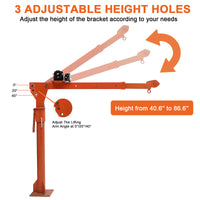 Garvee 1100 lb Electric Pickup Truck Crane with Electric Winch 3500 lb 12V, Folding Truck-Mounted Crane, Painted Steel Pickup Truck Jib Cranes Hoist 360° Swivel for Lifting Goods in Construction Factory