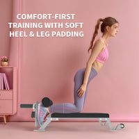 Garvee Banc à ischios-jambiers et fessiers réglable Nordic Curl Machine avec roues pour salle de sport à domicile 116,6 x 45,7 x 34,8 cm Blanc
