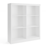Garvee 6 Cube Storage Organizer, 3 Tiers Display Shelf, Cubby Bookshelf, Modern Bookcase, Wooden Open Bookshelf for Bedroom, Classroom, Office, White - White