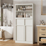 Garvee Tall Bathroom Cabinet, Floor Storage Cabinet with Doors & 2 Drawers, 51" H Tall Organizer Cabinet Freestanding for Bathroom, Living Room, Kitchen & Pantry (White) - White