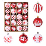 Garvee 20 PCS Shatterproof Christmas Ball Ornaments, 2.36 Inch Multiple Colors Plastic Christmas Tree Decorations Balls for Xmas Holiday, Wedding, Party & Home Decor（Red and White） - White & Red
