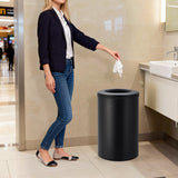 Garvee 10.6 Gallon Stainless Steel Trash Can, 40L Commercial Garbage Can with Removable Inner Bucket, Open Top Round Recycling Bin for Kitchen, Office, Restaurant & Hotel - White