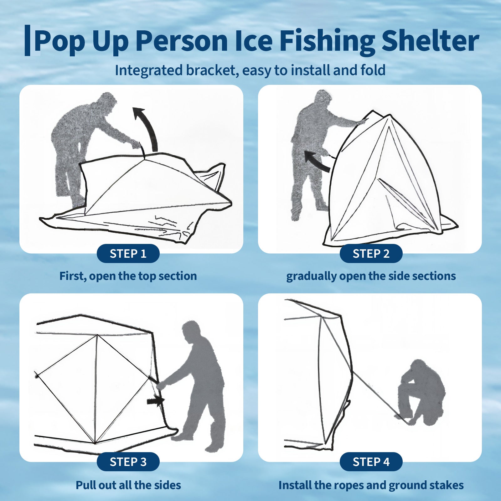 Garvee Pop Up Ice Fishing Shelter Tent with 49ft LED Light Strip, Windproof Portable Hub Design, Fits 5-7 People, 69 sq ft Fishable Area, Red