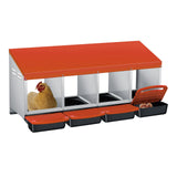 Garvee Roll Away Chicken Nesting Box with 4 Compartments – Heavy Duty Metal – Removable Tray – Easy Wall Mount & Metal Legs – Orange – Four Grids - Orange