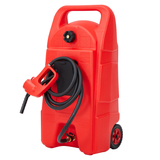 Garvee Upgraded 15 Gallon Gas Tank, Heavy-Duty Fuel Can with Manual Transfer Pump & 10FT Hose, Portable Gas Can with Casters, Leak-Proof Gas Container for Lawn Mowers, Tractor, Boat, Snow Blow