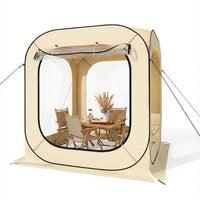 Garvee 6x6 Ft Pop Up Screen Tent, Portable 2-3 Person Bubble Tent Shelter for Camping, Patio, Backyard, Beige