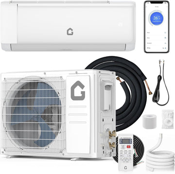 Garvee 9000 BTU Ductless Mini Split Air Conditioner & Heater - 19 SEER2 Inverter - WiFi & Alexa Enabled - 115V - Quiet Cooling & Heating for 550 Sq.Ft - Remote & App Control - Self-Cleaning - Wall Mounted - Installation Kit Included - US Standard