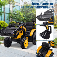 Garvee Ride P Series 3-in-1 Ride-On Tractor, 24V Electric, Excavator & Bulldozer, Remote Control, LED, Music, USB/Bluetooth max 66 lbs - Bright-Yellow