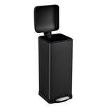 Garvee 8-Gallon Step-Open Trash Can with Soft-Close Lid, for Laundry Room，Home, Kitchen, Laundry Room, Office, Bedroom, Bathroom, with Removable Liner - Black