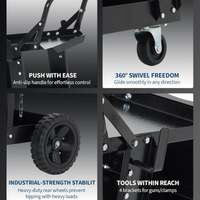 Garvee 3 Tier Welding Cart Heavy Duty Welder Cart With 360° Swivel Wheels And Tank Storage Chains For TIG ARC MMA Plasma Cutter Welding Machine Black