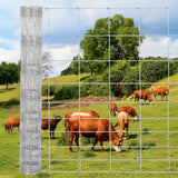 Garvee 5'x328' Cattle Fence - 15-Gauge Galvanized Steel, Welded Mesh w/Reinforced Joints for Livestock & Garden Protection - Silver