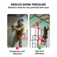 Garvee 11 ft Drywall Lift Heavy-Duty Panel Hoist With 360° Adjustable Arm Locking Wheels Black