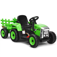 Garvee 12V Kids Ride On Tractor With Trailer & Remote Control, Toddler Electric Vehicle Car, 25W Green, For 3-6 Years