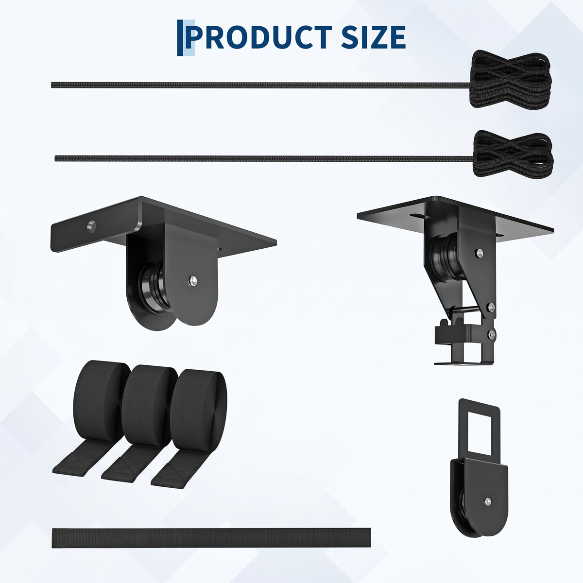 Garvee Heavy-Duty Cargo Box Garage Pulley System with Ceiling Mounted Storage Racks for 8-10 ft Ceilings, 150 Lbs Capacity, Steel, Adjustable Straps, Dual Fixed-Point Design