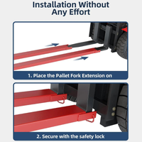 Garvee Fork Extensions, 72” Length Pallet Fork Extensions, 5.3” Width Fork Extensions, Heavy Duty Fork Extensions for Forklifts, 1 Pair Forklift Extensions for Forklift Truck Forklift Loaders, Red