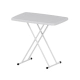 Garvee Folding Table Plastic Personal Foldable Tables Adjustable Rectangular Dining Table 76x50Cm Portable White for Indoor Outdoor Camping