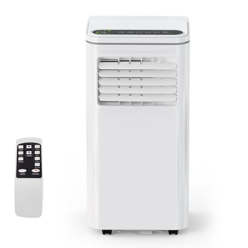 Garvee 10000 BTU Portable Air Conditioner, 3-In-1 AC Unit with Cooling, Dehumidifier & Fan, for Rooms Up to 450 Sq.Ft, Includes LCD Display & Remote Control, for Bedroom, Office, Dorm, White
