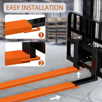 Garvee Pallet Forklift Extensions 84" Length 4.5" Width, Heavy Duty Steel Pallet Fork Extension, 1 Pair Fork Extensions for Forklifts, 4600LBS, Orange