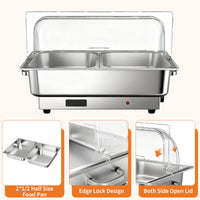 Garvee Electric Chafing Dish Buffet Set 2 x 4.5 QT Stainless Steel Food Warmers Temperature Control Wedding Parties 23in