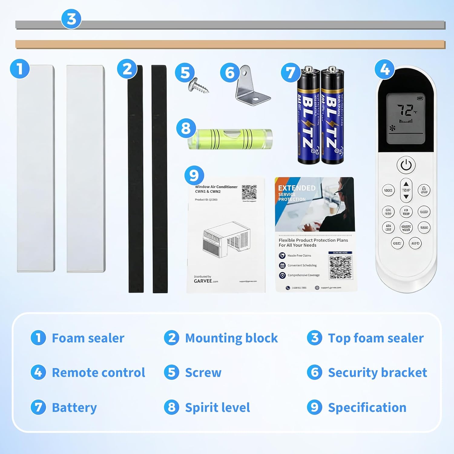 Garvee 6000 BTU U-Shaped Window Air Conditioner, Energy Efficient, Ultra Quiet, Remote Control, White, 269 Sq.Ft.
