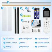 Garvee 6000 BTU U-Shaped Window Air Conditioner, Energy Efficient, Ultra Quiet, Remote Control, White, 269 Sq.Ft.