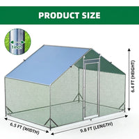 Garvee Large Metal Chicken Coop With Waterproof Anti-UV Cover For Backyard Farm Outdoor Use, Tri-Supporting Walk-In Poultry Cage, Multi-Animal, Durable Galvanized Frame