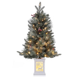 Garvee 3ft Pre-Lit Christmas Tree, Small Lighted Christmas Tree with Lighting Elk Base, Artificial Xmas Trees with 78 LED Lights & 8 Lighting Modes Christmas Decoration for Home, Office - Snowelk-8 Light Modes-1 Pack