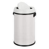 Garvee 17 Gal/65 L Fingerprint-Proof Stainless Steel Trash Can with Swing Top Lid for Restaurant, Home, Office, White