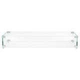 Garvee Fire Pit Wind Guard Tempered Glass Fire Table Accessory Outdoor 29x13x4.5 Inch Clear