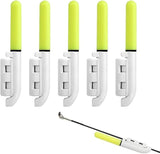 Garvee Fishing Glow Sticks 5 Pack, LED Night Fishing Bite Alarm for Rod Tip, Sea Fishing Lights, Green, 6.5cm