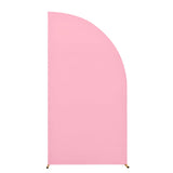 Garvee Spandex Fitted Arch Cover Dual-Sided Birthday Party Ceremony Banquet DIY Decoration, Elastic Fabric, Crescent Shape, White