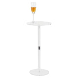 Garvee Acrylic Drink Table Clear 10" L x 10" W x 21.3" H Small Round Side Desk for Living Room