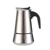 Garvee Stainless Steel Espresso Coffee Maker Moka Pot Heat Resistant Handle Quick Brew Durable Stainless Steel Compatible with Gas Induction Electric 5 Sizes Home Office Camping