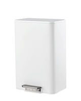 Garvee Space-Saving Bedroom Trash Can 4 Gallon White Stainless Steel With Soft-Close Lid Foot Pedal Removable Inner Bucket For Home Office - White