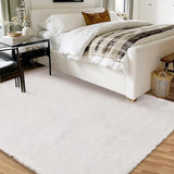 Garvee Fluffy & Sheepskin White 9x12 Plush Fuzzy Rug, Soft Shag Carpet for Living Room Bedroom Decor - White