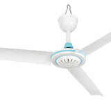 Garvee DC 12V Ceiling Fan Camping Fan for Tent Camper Van Gazebo, Diameter 19.7", Blade Length 7.87", White Blue