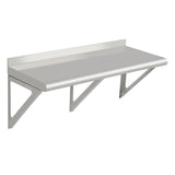 Garvee 48 inch Stainless Steel Wall Shelf NSF Commercial Wall-Mounted Shelving Appliance & Equipment Metal Shelving With a Backsplash and Two Brackets for Kitchen Restaurant Garage Laundry Utility Room - Silver