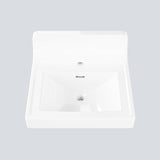 Garvee Bathroom Vessel Sink Semi-Recessed Ceramic Basin with Back Splash Guard White 20x18.98x11.81 inch Vanity Sink Single Faucet Hole - Wl062 Single-Hole Faucet Mounting Hole With Wall Retaining Edge