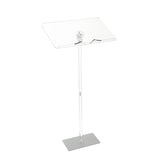 Garvee Acrylic Podium - 50" Tall, Clear Acrylic Stand, Wide Reading Surface,Floor-Standing Pulpit for Churches, Conferences, Speeches, Weddings, Classroom - Style 4B