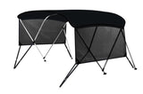 Garvee 3 Bow Bimini Top Boat Cover, Waterproof 600D Polyester, 1" Aluminum Frame, Universal Fit, Detachable Mesh Sidewalls, Storage Boot Included, Marine Blue - Black