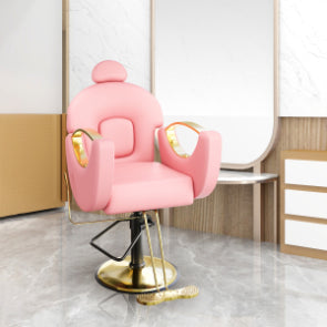 Garvee Hydraulic Reclining Salon Chair for Entryway – 360° Swivel, Adjustable Height, Heavy Duty PU Leather, Comfortable & Easy to Clean, Stable Base, Perfect for Home, Spa, Barbershop Storage – Pink