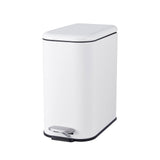 Garvee Bathroom Trash Can with Lid, 3.2 Gallon Stainless Steel Garbage Can with Removable Liner for Toilet Bedroom Office, White, Slim Design - White