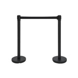 Garvee Crowd Control Stanchion Set Black With 6.6 Ft Retractable Belts Durable Steel Posts Versatile Indoor Outdoor Use
