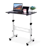 Garvee Mobile Standing Desk Height Adjustable Sit Stand Table Rolling Table Black for Home Office Portable