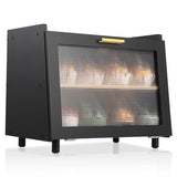 Garvee Double Layer Large Bread Box, Bamboo Bread Box for Kitchen Counter, Bread Containerr, Bamboo Bread Storage Container with Acrylic Clear Door, Black - black