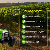 Garvee 12V Kids Ride On Tractor With Trailer & Remote Control, Toddler Electric Vehicle Car, 25W Green, For 3-6 Years