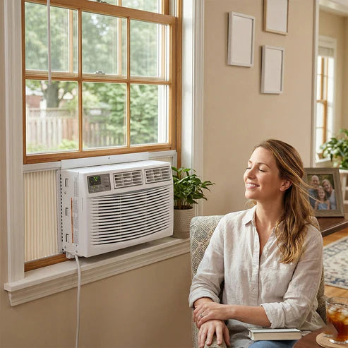 Garvee 10,000 BTU Window Air Conditioner with Remote Control, CEER 11.4, Quiet Operation, 3 Fan Speeds, R32 Refrigerant, Auto Restart, Bedroom & Living Room