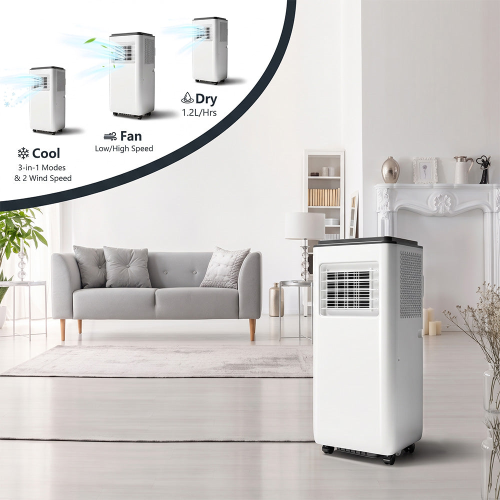 Garvee 8000 BTU Portable Air Conditioners Cool Up to 350 Sq. Ft, 3 IN 1 Portable AC Unit with Dehumidifier, Fan Modes, Floor Standing Air Conditioner for Room Garage, LED Display, 24Hrs Timer